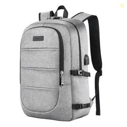 Impulse Hustle Grey 40L Water-Resistant Laptop Backpack with USB Port