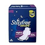 Stayfree Secure Nights XXL | 40 Pads| Cottony Soft Sanitary Pads for Women | Upto 100% leakage protection | Buy XXL at XL price | Absorbs 2x Faster with Wider Back |