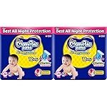 Mamypoko pants All Night Absorb| Pant Style Baby Diapers Medium Size(M), total 96 Count, Ideal for 7-12Kgs|+50% wider and repeated absorption for all night 12hr protection from leakage, prevents heaviness (Pack of 2)