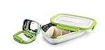 GANESH Craze Stainless Steel Tiffin Lunch Box Container/Dabba with 4 Side Clip Lock Lid for Office & School Use/Food Grade/Air Tight/Easy to Carry/Leak Proof(900ml 1pc + 200ml 1 Pc, Assorted)
