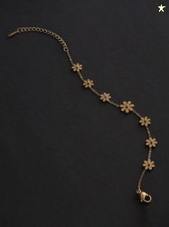 PALMONAS Gold-Plated Floral Waterproof & Anti-Tarnish Stainless Steel