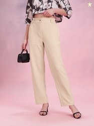 DressBerry Women Waffle Knit Relaxed Fit Trousers