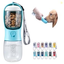 Dog Water Bottle with Food Container, Travel Puppy Water Bowl, Portabl