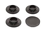 Clazkit Multi-Purpose Heavy Duty Stand Home Appliance Refrigerator/Washing Machine/Furniture/Fridge Stand, Round, Black (Pack of 4)
