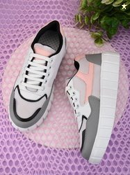 Roadster Women Grey & Pink Colourblocked Lightweight Athletic Insole S