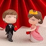 Wonderland Set of 2 Proposing Couple Miniature| Bonsai Tray Garden Decor | Doll House Accessory | Figurine for Car Dashboard| Fairy Garden Accessory | Boy- 0.5×0.5×1.7 inch Girl- 1x1x2 inch