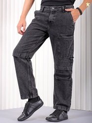 The Indian Garage Co Men Relaxed Straight Fit Pure Cotton Cargo Jeans