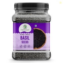 Earthy Eats Raw Basil Seeds 400gm | Tukmaria Seeds | Raw Sabja Beej fo
