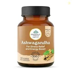 ORGANIC INDIA A TATA Product - Ashwagandha Capsules - 60 Veg Caps, For