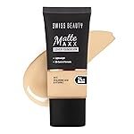 Swiss Beauty Matte Maxx Cover Foundation | 24- Hour Stay | With Hyaluronic Acid & Vitamin E | Oil-Control Formula | Shade 03 Light Warm, 30g
