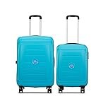 VIP Corsa Ultra Strong Polypropylene Hardsided Luggage Spinner Suitcase Dual Wheels with Ergonomic Grip Handle Set of 2 (55Cm+66Cm) Turquoise