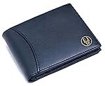 WildHorn Top Grain Leather Wallet for Men I Ultra Strong Stitching I 2 Currency Compartments (Blue Print)