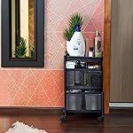 CELLO Kitchen Pro Trolley with Wheels | Storage Organizer & Kitchen Accessories Items for Kitchen Storage Rack Square Design Fruits & Vegetable Onion Cutlery | Multi-Purpose Trolley | (Black,Layer 2)