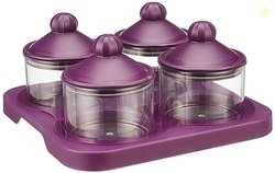 Amazon Brand - Solimo Air-Tight Dry Fruit Container Tray Set With Lid&