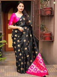 Wedani Printed Jaquared Saree With Blouse Piece