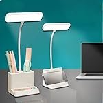 Gesto LED Study Lamp Rechargeableâ Touch Control Table Lamp for Students with Flexible Neck| 3 Color Changing USB Desk Light for Study Table,Reading,Home,Office,Night Light with Mobile & Pen Holder