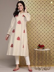 House of Pataudi Jashn Floral Embroidered Thread Work Kurta