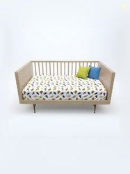 MAFATLAL Blue Conversational Cotton 180 TC Crib Fine Bedsheet -42 x 68