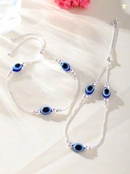 DIVASTRI Set Of 2 Sttainless Steel Silver-Plated Artificial Stones Bea
