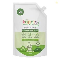 Koparo Organic Dishwash Liquid | 2 Litres | Lime And Basil Fragrance |