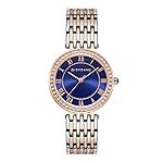 Giordano Eleganza Collection Round Analog Watch for Women, Diamond-Set with Metal Strap Ladies Water Resistant Wrist Watch – A2083