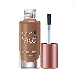 Lakm 9 to 5 Primer + Gloss Nail Colour, Caramel Case, 6 ml