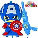 GRAPHENE Blue Holi Pichkari Water Gun for Kids 3 L Backpack Tank Pichkari Leak Proof High Pressure Water Spray Pistol with Adjustable Straps 100 Water Balloons Kids Boys Girls & Summer Outdoor Play