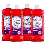 Presto! Bathroom Cleaner | Floral | 4 Litre | 1 L X 4 Packs | Suitable For Bathroom Floors, Slabs, Wall Tiles, Sinks, Basins, Stainless Steel Taps, Shower Heads