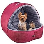 Amazon Basics Memory Foam Premium Small Size Dog and Cat Cave Pet Bed | for Cats and Kittens |Memory Foam, Small 49 x 48 x41cm | Wine