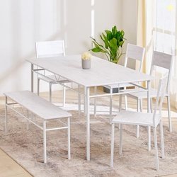 Home Centre 6 Seater Lia Rubber Wood Dining Set | Rubber Wood Dining T
