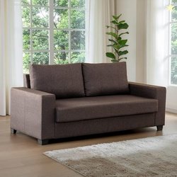 Home Centre Helios Mendoza Three Seater Sofa - Brown, Pine Wood