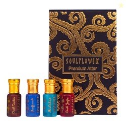 Soulflower Premium Attar Set Alcohol Free Luxury Perfume Roll On Gift