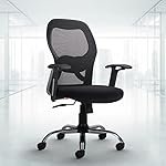 CELLBELL Tauras Lite C100 Mesh Mid Back Office Chair/Study/Computer/Revolving/Desk Chair for Work from Home Metal Base Seat Height Adjustable Chair with 3 Years of Warranty Black