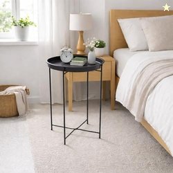 Amazon Brand - Umi Round Metal Side Table for Living Room & Bedroom  M