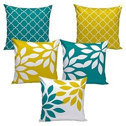 AEROHAVEN Set of 5 Multi Colored Decorative Throw Hand Made Velvet Cus