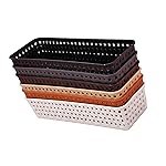 Organizer Tray Office Drawer Dividers Storage Bins Multipurpose Desk for Makeup, Kitchen, Office, Bathroom, Bedroom Dreassing, Basket Rack MultiColor(23*8*5 CM) Pack Of 6 (Multi 6pcs)