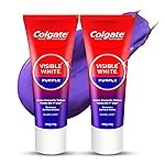 Colgate Visible White Purple Toothpaste for Teeth Whitening, Helps Remove Surface Stains, Whitens Yellow Teeth, Enamel-Safe for Daily Use (Combo Pack, 200g + 40g)