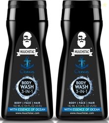 MUUCHSTAC Ocean 3 in 1 Body Wash for Men, Shower Gel for Body, Face &