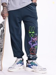 Kook N Keech Men Pure Cotton Conversational Printed Relaxed Fit Jogger