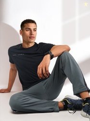 HRX by Hrithik Roshan Monochrome Typography Printed Pure Cotton Yoga T