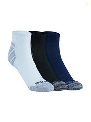 Skechers Men Pack Of 3 Patterned Cotton Terry QTR Crew Ankle-Length So