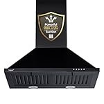 Livpure Alder Neo 60 cm 1050 m3/hr Pyramid Kitchen Chimney with Elegant Look, Double Baffle Filter, Push Button, Dual LED Lamps (Black) |5 Years Warranty on Motor,1 Year Comprehensive) by Livpure