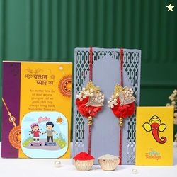 CraftVatika Magnet with Rakhi Gift Combo for Brother, Rakhi Set of 2 f