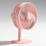 FLOW Rechargeable High-Speed Cordless Table Fan with Mood Light & Remote Control for Home, Office, BLDC Motor, 6000mAh Battery, 17+ Hrs, 150Â° Oscillation, 4 Modes, Cotton Candy