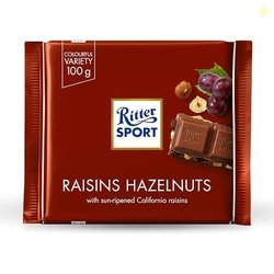 Ritter Sport Raisins & Hazelnut Milk Chocolate 100 Grams | Imported Ch