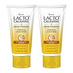 Lacto Calamine Ubtan Face Wash for Glowing Skin | Natural Face Wash with Sandalwood, Saffron, Neem, Almond & Turmeric | Exfoliating Facewash reduces Tan | Sulphate, Paraben Free | 100 ml Pack of 2