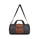 Gear Clubsport 3 9″/33L Faux Leather Large Water Resistant Duffle Bag/Travel Bag/Gym Bag for Men & Women(Navy-Tan)