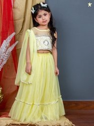Bella Moda Girls Embroidered Ready to Wear Lehenga & Blouse With Dupat