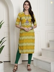 7Threads Ethnic Motifs Printed Summer Sheers Crepe Kurta