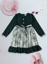 Bella Moda Girls Abstract Printed Casual Wear Dress